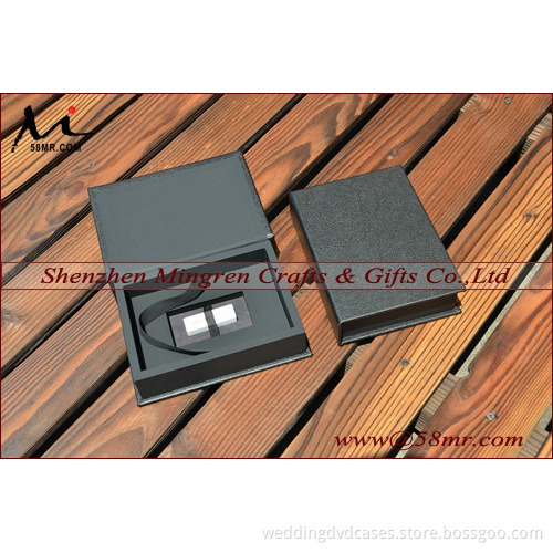 4x6 wedding leather photo storage gift box with USB box